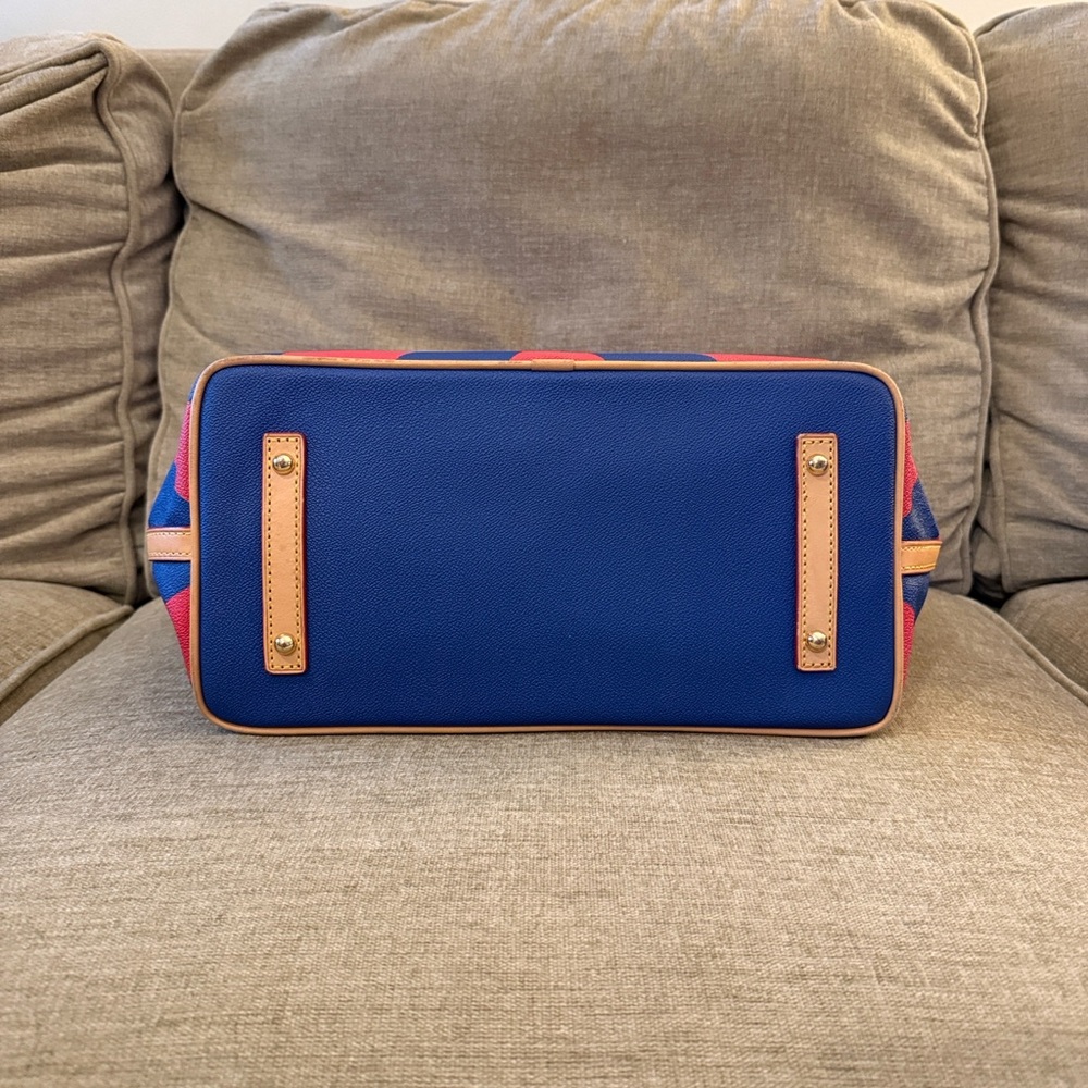 Dooney & Bourke Red and Blue Chevron Satchel - Picture 4 of 6